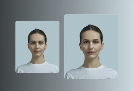 Before and after face preview comparison